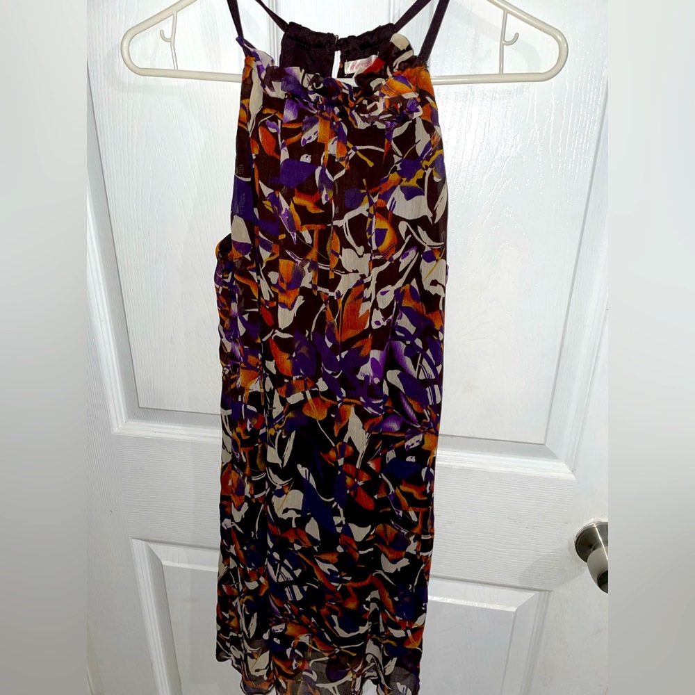 Size medium, dark floral mid length summer dress.